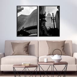 Kit Quadros Decorativos Cidades São Paulo Preto e Branco