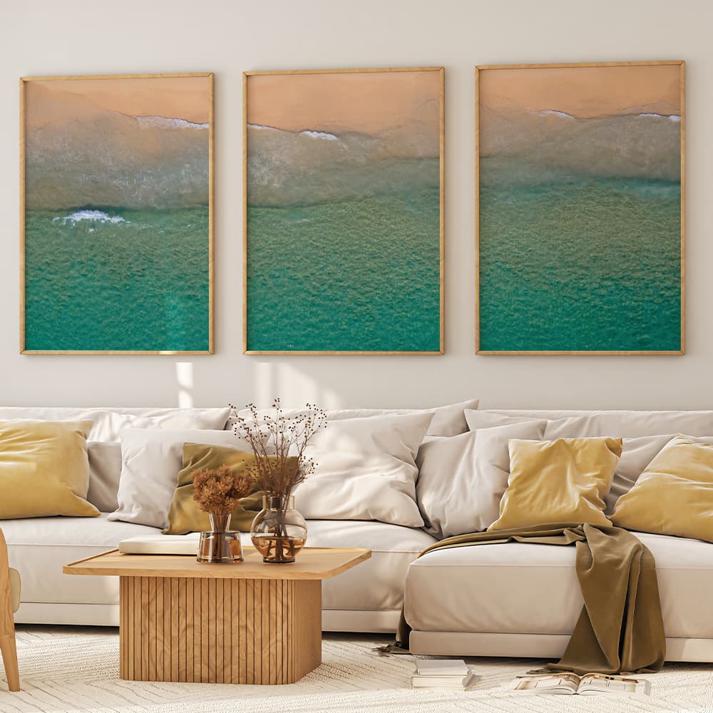 Kit Quadros Decorativos Praia e Mar Vista do Mar II Água Cristalina