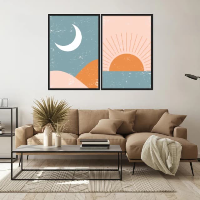 Kit Quadros Decorativos Moon Sun